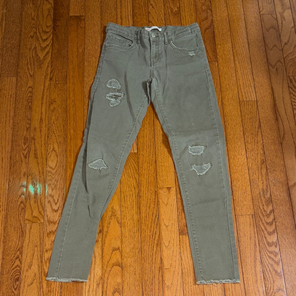 Levi's Kids Olive Distressed Jeans